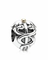 PANDORA's Life Saver charm features the mythological symbol for medicine in sterling silver with a 14K gold accent.