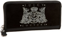 Juicy Couture Velour $ Pieces Scotty Bling Zip Clutch Wallet