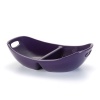 Rachael Ray Stoneware Divided Serving Dish with Handles, 14-Inch, Purple