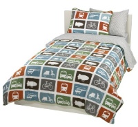 DwellStudio Transportation Twin Duvet Set, Multi