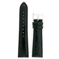 Ladies' Genuine Crocodile Watch Band Black 16mm Watchband Built-In Spring Bars