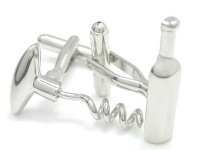 Wine Bottle & Corkscrew Cufflinks Gift Boxed