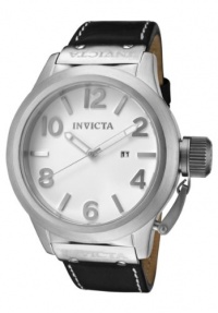 Invicta Men's 1134 Corduba White Dial Black Leather Watch