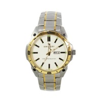 Sam Cafasso White Dial Men Watch WAT-0752MWHT in Silver Gold Stainless Steel Bracelet