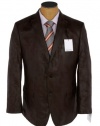 Calvin Klein Mens 2 Button Brown Faux Leather Sport Coat Jacket- Size 36S