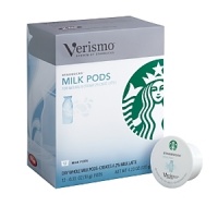 Make perfect 2% cafe lattes with these fresh-packed single-cup whole milk pods from Starbucks, designed for use with the Verismo™ coffee system.