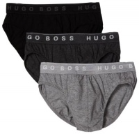 HUGO BOSS Men's 3 Pack Assorted Mini Brief Set, Black/Light Grey/Charcoal, Medium