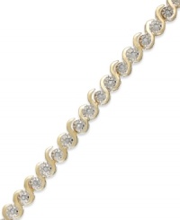 Embrace your elegant side. Victoria Townsend's bracelet, set in 18k gold over sterling silver, offers a radiant look with round-cut diamonds (1/4 ct. t.w.) only enhancing the luster. Approximate length: 7 inches.