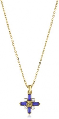 The Vatican Library Collection Gold-Tone Sapphire Hued Cross Necklace