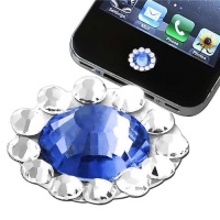 eforCity Home Button Sticker for Apple iPhone/iPad/iPod touch - Blue Diamond