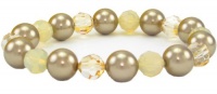 Classic Diamond Round Swarovski Elements Crystal Beads and Pearls Bracelet (Brass)