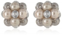 Simulated Pearl and Clear Crystal Cluster Studs