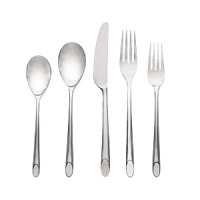 Soulful modernity. With an asymmetric bottom, this city-chic flatware is perfect for any style, any place.