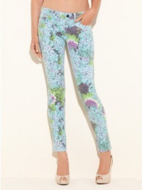 GUESS Brittney Ankle Skinny Floral-Print Jeans, STONE WASH (25)