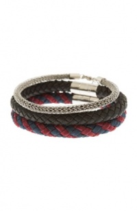 Armani Exchange Braided Leather Bracelet Set