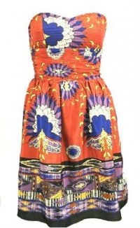 Gorgeous MM Couture by Miss Me Sweetheart Strapless Dress with Retro Abstract Print