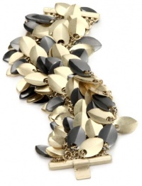 Kenneth Cole New York Modern Crush Gold and Hematite-Color Leaf Bracelet