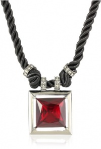 Kenneth Cole New York Modern Garnet Square Faceted Bead Pendant Necklace