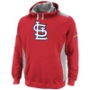 MLB Mens St. Louis Cardinals Catcher Athletic Red/Steel Heather Long Sleeve Hooded Fleece Pullover By Majestic