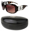 DG Eyewear Tortoise Brown Frame Sunglasses 37163 and 1 Black DG Hard Case For Sunglasses and Free Microfiber Bag