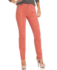 Flatter your figure in these versatile skinny jeans from Not Your Daughter's Jeans petite collection, with a unique design to help you look your best. The python-printed colored wash is so chic too!