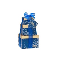 Ghirardelli Frosty Favorites Three Stack Blue Gift Tower