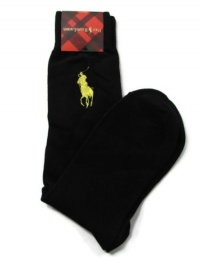 Ralph Lauren Logo Socks Black/Yellow 10-13