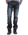 Style takes on a different shade with these dark wash jeans from INC International Concepts.