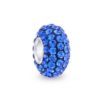 Bling Jewelry Sterling Silver Electric Blue Swarovski Crystal Bead Charm