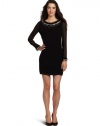 ABS Allen Schwartz Women's Long Sleeve Open Back Dress, Black, 0