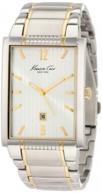 Kenneth Cole New York Men's KC9034 Classic Rectangle Analog Two-Tone Date Watch