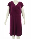 Jones New York Jersey Cap Sleeve Dress Beet 22W