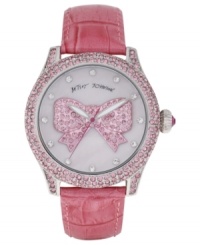 Help raise awareness for breast cancer research with this lovely, pink ribbon-topped watch from Betsey Johnson. A portion of the proceeds goes to Fashion Targets Breast Cancer.