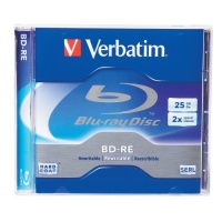 Verbatim 95358 25 GB 2x Blu-ray Single Layer ReWritable Disc BD-RE, 1-Disc Jewel Case