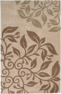 Surya Cosmopolitan Beige Brown Leaves Contemporary 5' x 8' Rug (COS-8971)