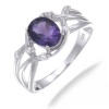 8x6MM 1.20 CT Amethyst Ring In Sterling Silver In Size 7 (Available In Sizes 5-9)