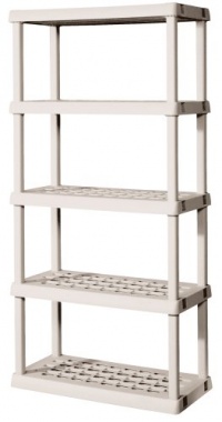 Sterilite 5-Shelf Shelving Unit - 73.25 x 36 x 18 Inches - Platinum