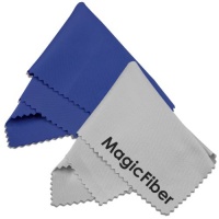 (2 Pack) MagicFiber Microfiber Cleaning Cloths - For Tablets, Lenses, and Other Delicate Surfaces (1 Blue, 1 Grey)