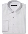 Clean up nice. This pleated-front tuxedo shirt from Sean John locks down your dress-up look.