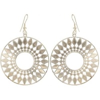 1 7/8 Lightweight Filigree Sun Earrings In Silver Tone