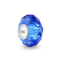 Bling Jewelry Sapphire Color Blue Sterling Silver Faceted Crystal Glass Bead Pandora Compatible