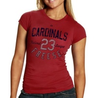 MLB Majestic David Freese St. Louis Cardinals Ladies Trophy Man T-Shirt - Red