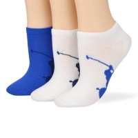 Ralph Lauren women's socks Big Pony cotton no show royal/white 3pairs