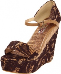 Two Lips Women's Bamboo Wedge Sandal,Brown,7 M US