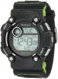 Armitron Men's 408229LGN Black and Green Accented Chronograph Digital Sport Watch