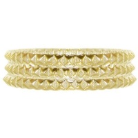 Set Of 3 7/16 Wide Pyramid Stud Bangles In Gold