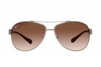 New Ray Ban RB3386 004/13 Oversized Aviator Gunmetal/Brown Gradient Lens 67mm Sunglasses