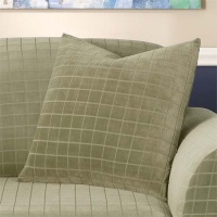 Sure Fit 175031362G_FERN Stretch Squares Pattern Throw Pillow, 18-Inch, Fern