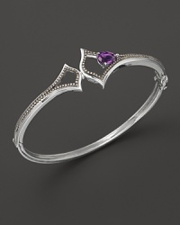 Badgley Mischka Amethyst Logo Cuff With Brown Diamonds