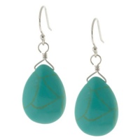 Sterling Silver Turquoise Teardrop Earrings